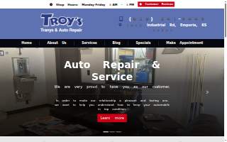 Troy's Tranys & Auto Repair website