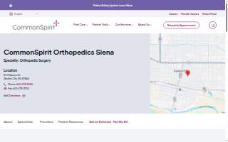 CommonSpirit Orthopedics Siena website