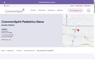 CommonSpirit Pediatrics Siena website