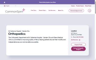 CommonSpirit St. Catherine Hospital - Garden City Orthopedics website