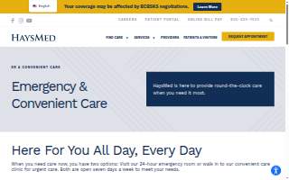 HaysMed Emergency Room website