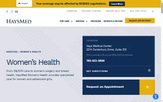 HaysMed Women's Health Center website