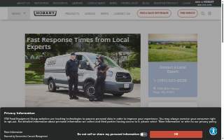 Hobart Sales & Service website