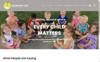 Abundant Life Child Care website