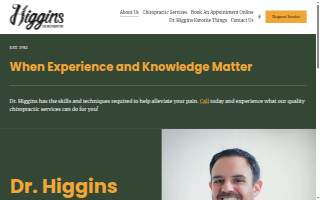 Higgins Chiropractic PA website