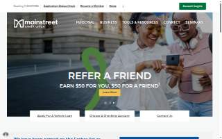 Mainstreet Credit Union of Olathe website