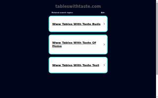 Tables With Taste website