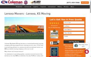 Coleman American Moving Services, Inc. of Lenexa website