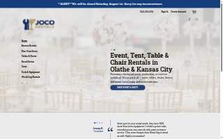 Johnson County Equipment & Party Rental website