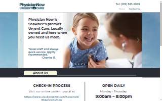 Physician Now Urgent Care of Merriam website