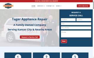Tager Appliance Repair website