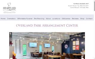 Heartland Cremation & Burial Society Overland Park Arrangement Center website