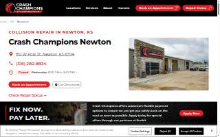 Crash Champions Collision Repair Newton website