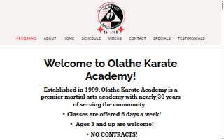 Olathe Karate Academy website