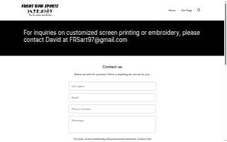 Front Row Sports website
