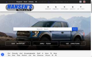 Hansen's Used Cars website