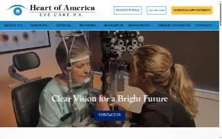 Heart of America Eye Care website