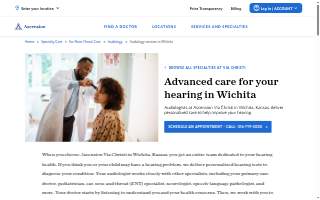Ascension Via Christi Audiology website