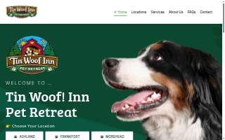 Tin Woof Inn Pet Retreat of Ashland website