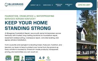 Bluegrass Foundation Repair website