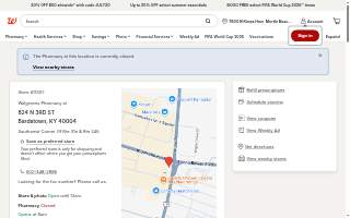 Walgreens Pharmacy of Bardstown website