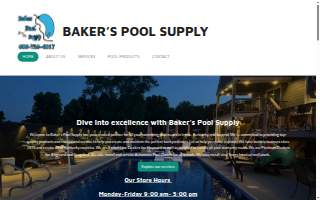 Baker's Pool Supply website