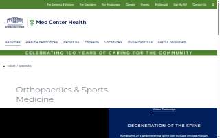 Med Center Health Orthopaedics & Sports Medicine website