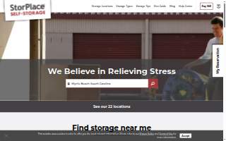StorPlace Self Storage website