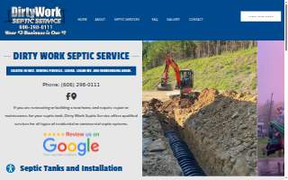 Dirty Work Septic Service website