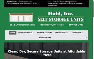 Hold Inc Self Storage Units website