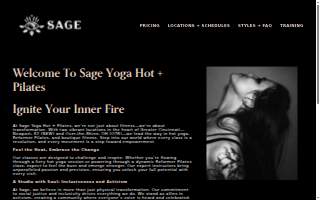 Sage Yoga Hot + Pilates website