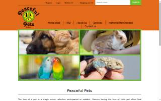 Peaceful Pets USA website