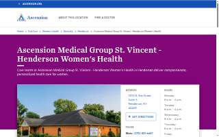 Ascension Medical Group St. Vincent - Henderson Women's Health website