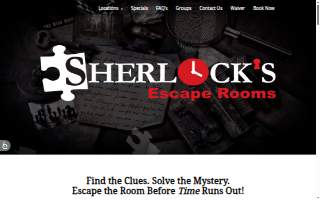 Sherlock's Escape Rooms of Independence website