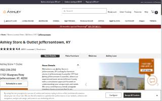 Ashley Store + Outlet of Jeffersontown website