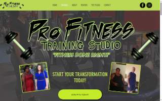 Pro Fitness Training Studio website