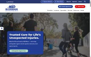 Bluegrass Orthopaedics of Lexington website