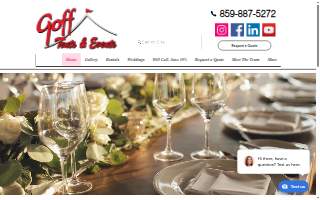 Goff Tents & Events of Nicholasville website