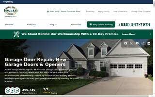 Precision Door Service website