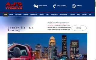AJ's Towing Service website