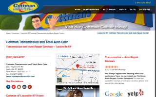 Cottman Transmission and Total Auto Care of Louisville website