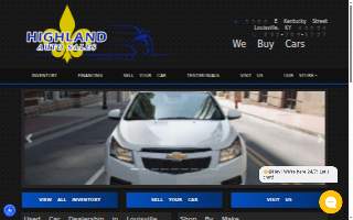 Highland Auto Sales website