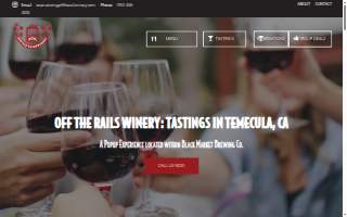 Off the Rails Tasting Room and Wine Depot website