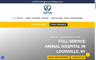 Preston Animal Hospital website