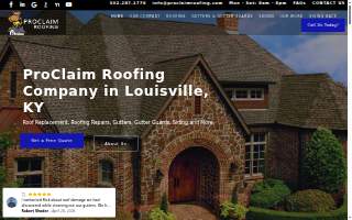 ProClaim Roofing website