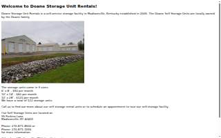 Doane Storage Units website
