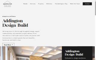 Addington Design + Build website