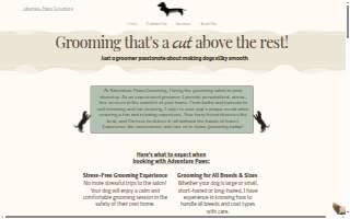 Adventure Paws Pet Grooming website