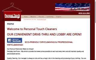 Personal Touch Dry Cleaners website