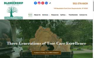 The Blankenship Tree Service website